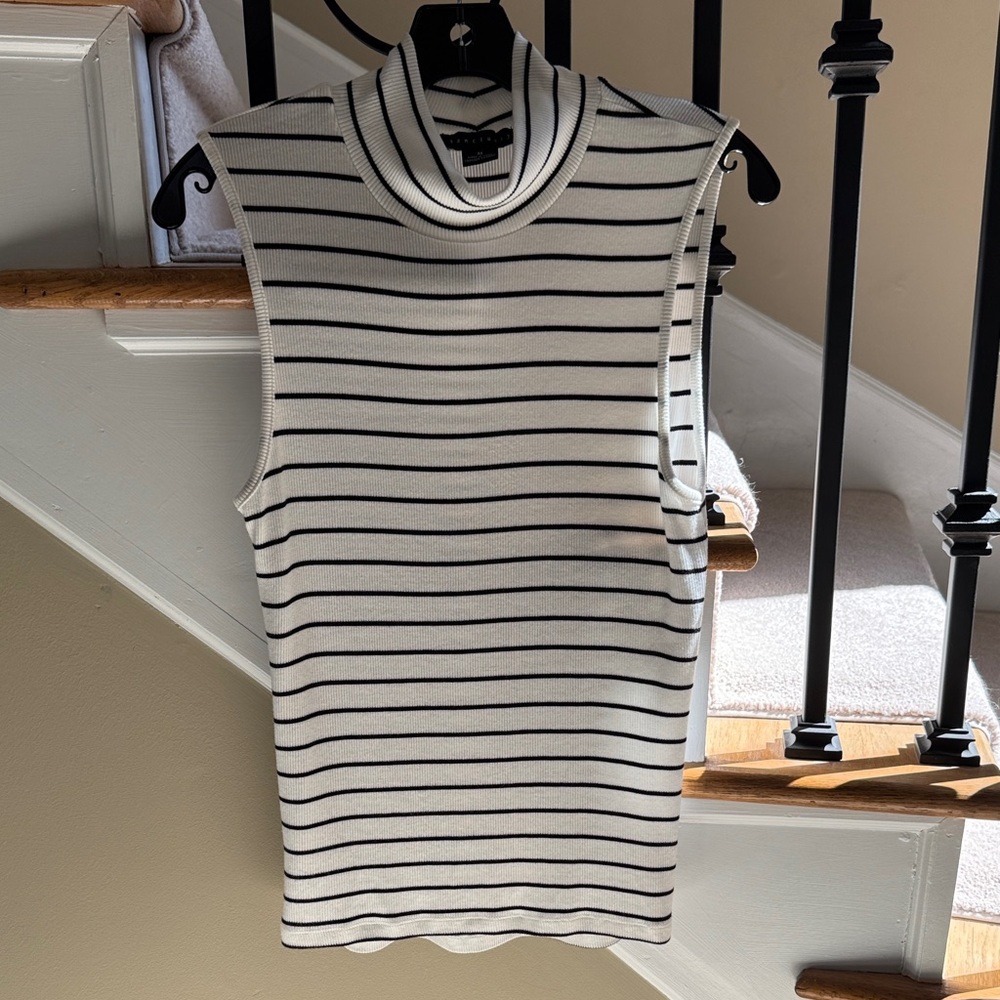Sanctuary Black and White Striped Tank Top
